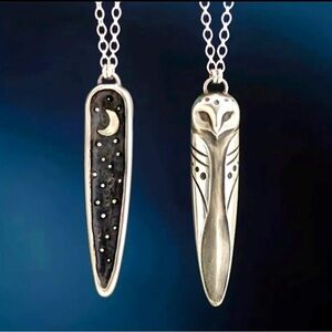 BEST SELLER #2 Silvery beautiful Owl 🌙 necklace - Wisdom Sage Night Owl …